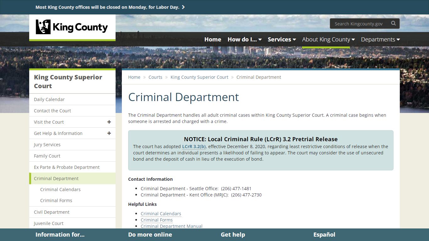 Criminal Department - King County